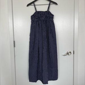 A New Day, blue with stripes, textured, spaghetti straps, maxi dress | size XS